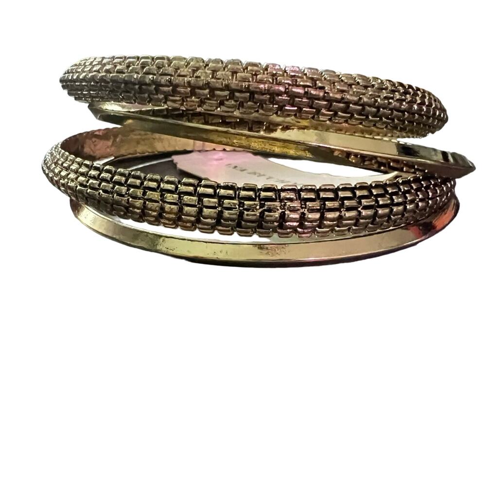 Dana Buchman Gold Tone Stackable Bangle Bracelets NEW
